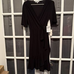 Tash + Sophie Short Sleeve Ruffle Side Tie Faux Wrap Dress Size XS
